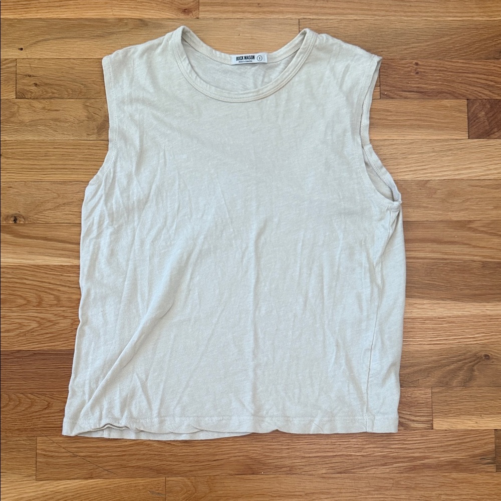 Buck Mason Slub Cream Sleeveless Tee